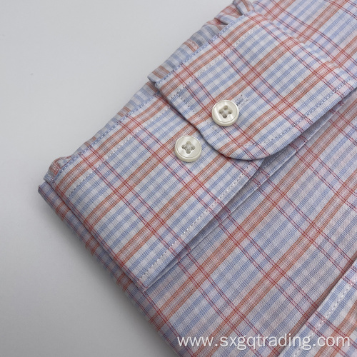 Bright check color male shirt long sleeve